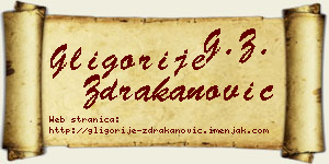 Gligorije Ždrakanović vizit kartica